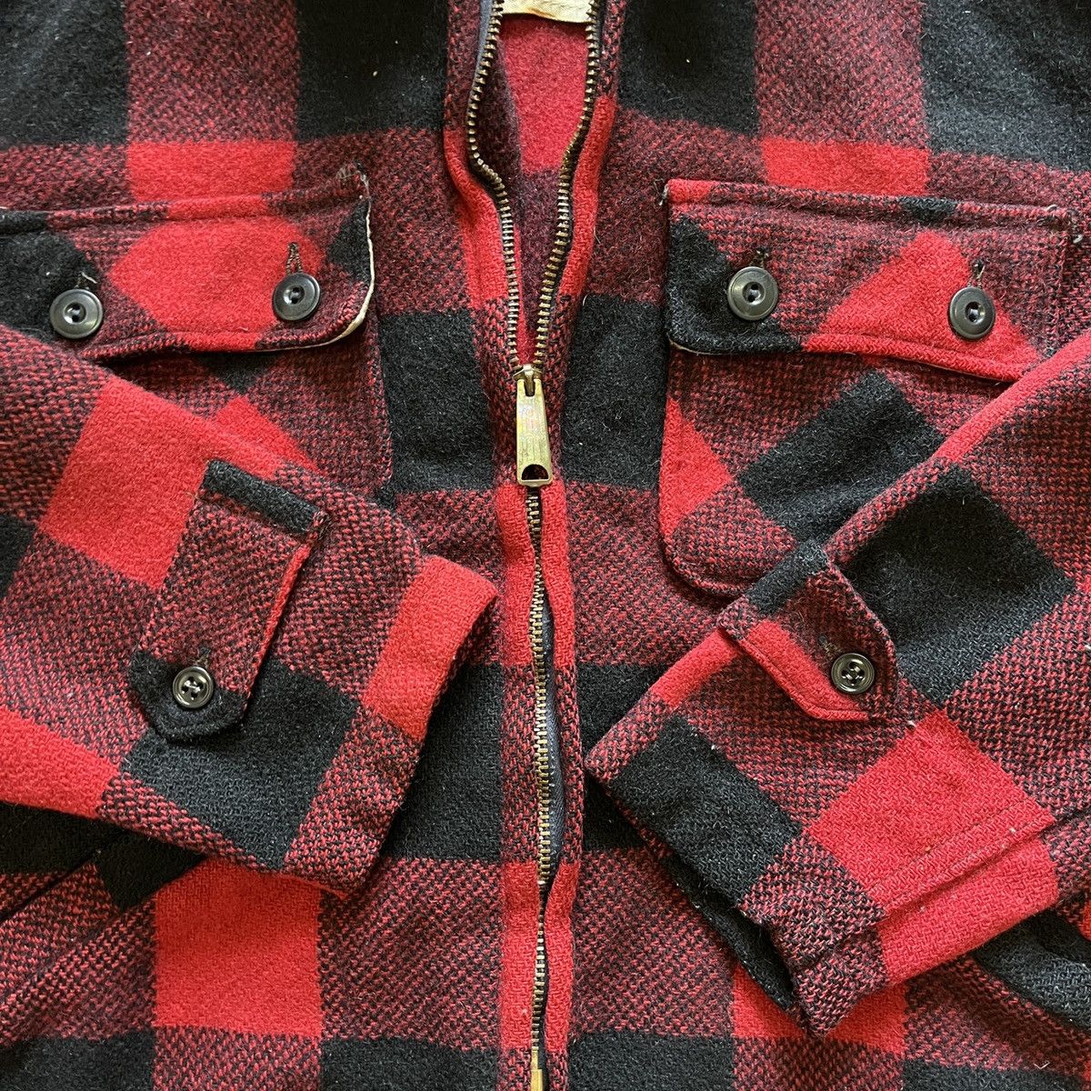 Vintage Sears Talon Flannel Rayon Wool 1970s Made In USA - 6