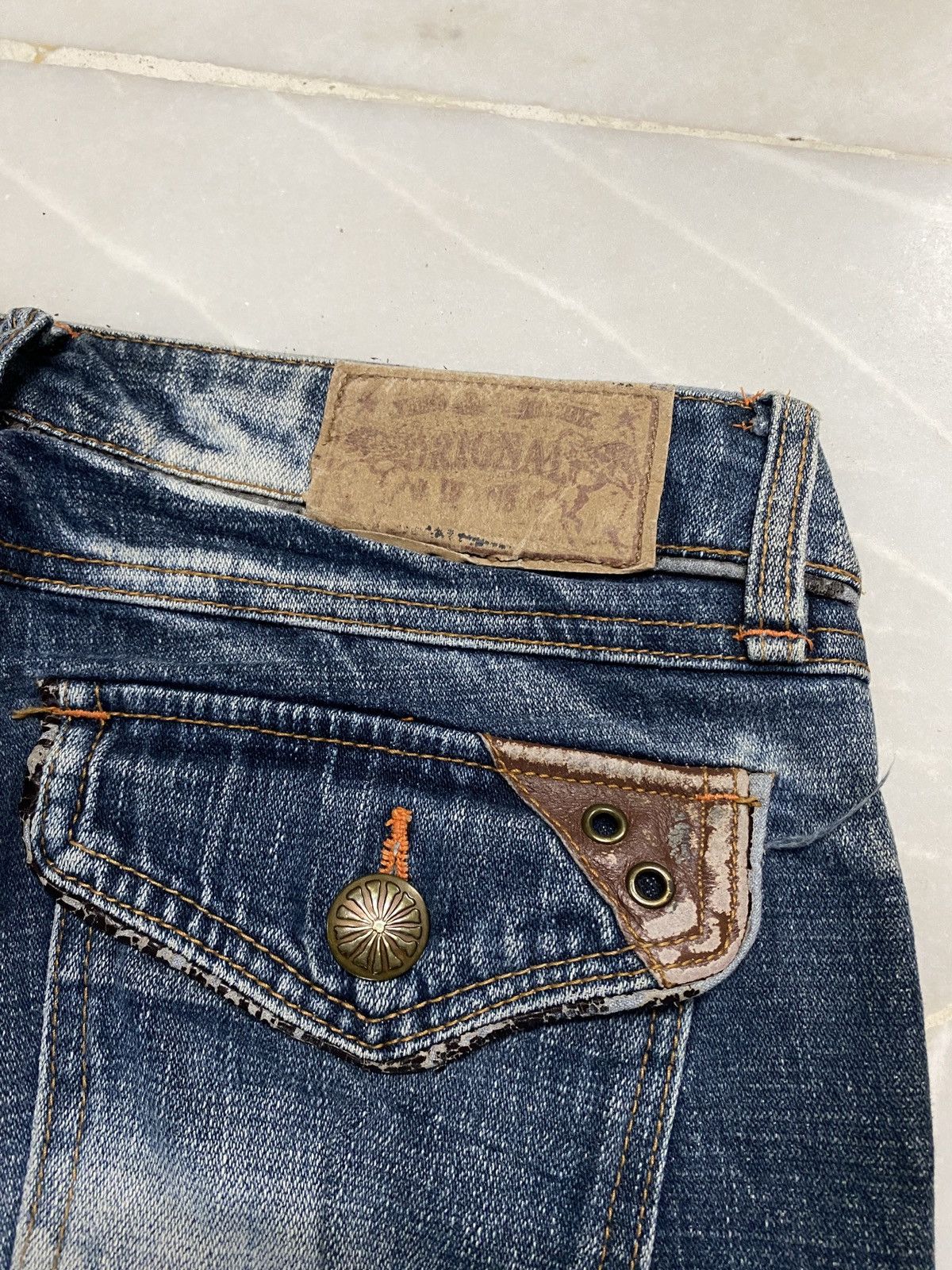 💥Flare💥Vintage Japanese Sick Washed Faded Jeans Distress - 21