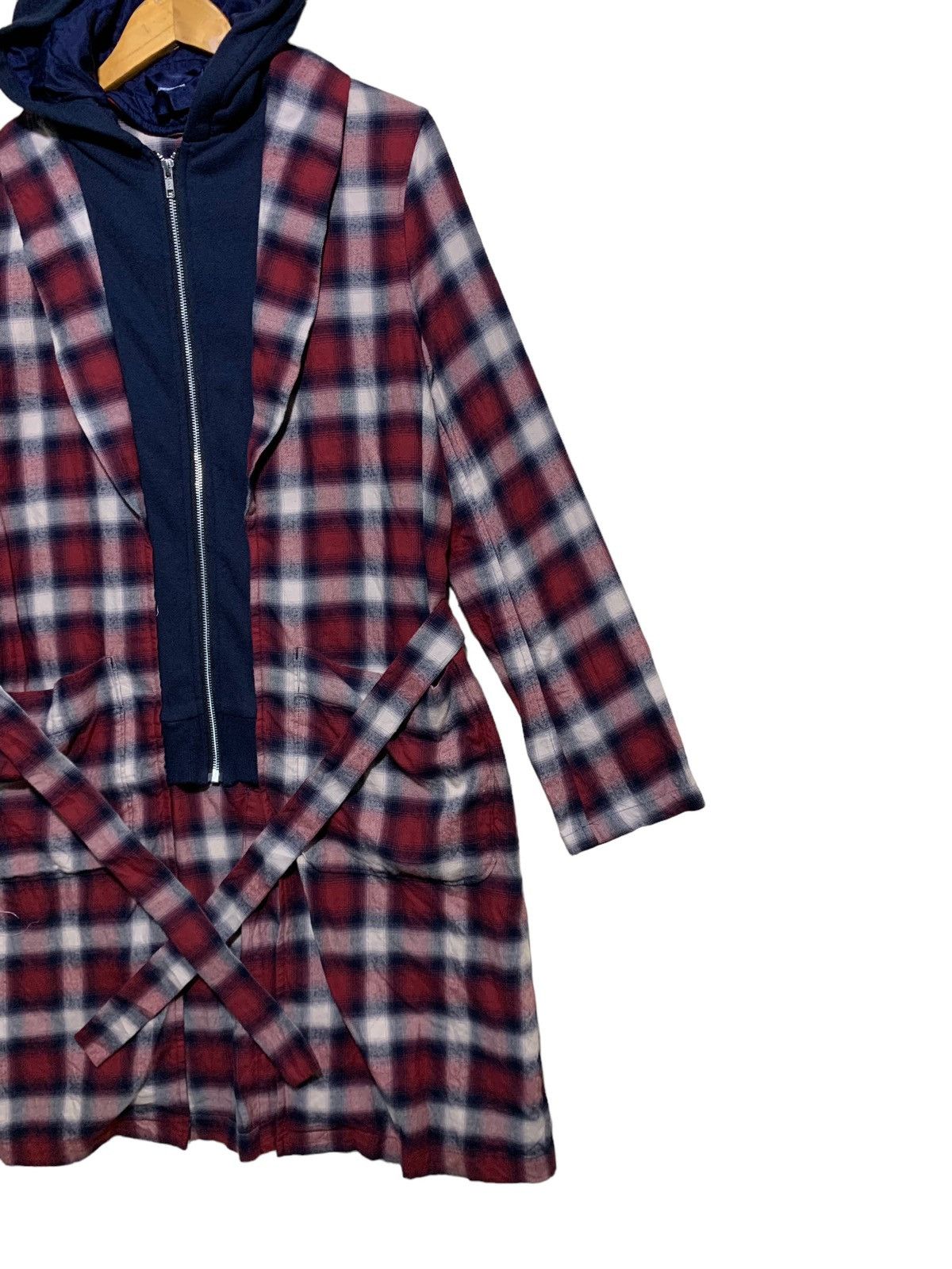 🔥John UNDERCOVER TARTANS TRENCH COATS HOODIE - 3