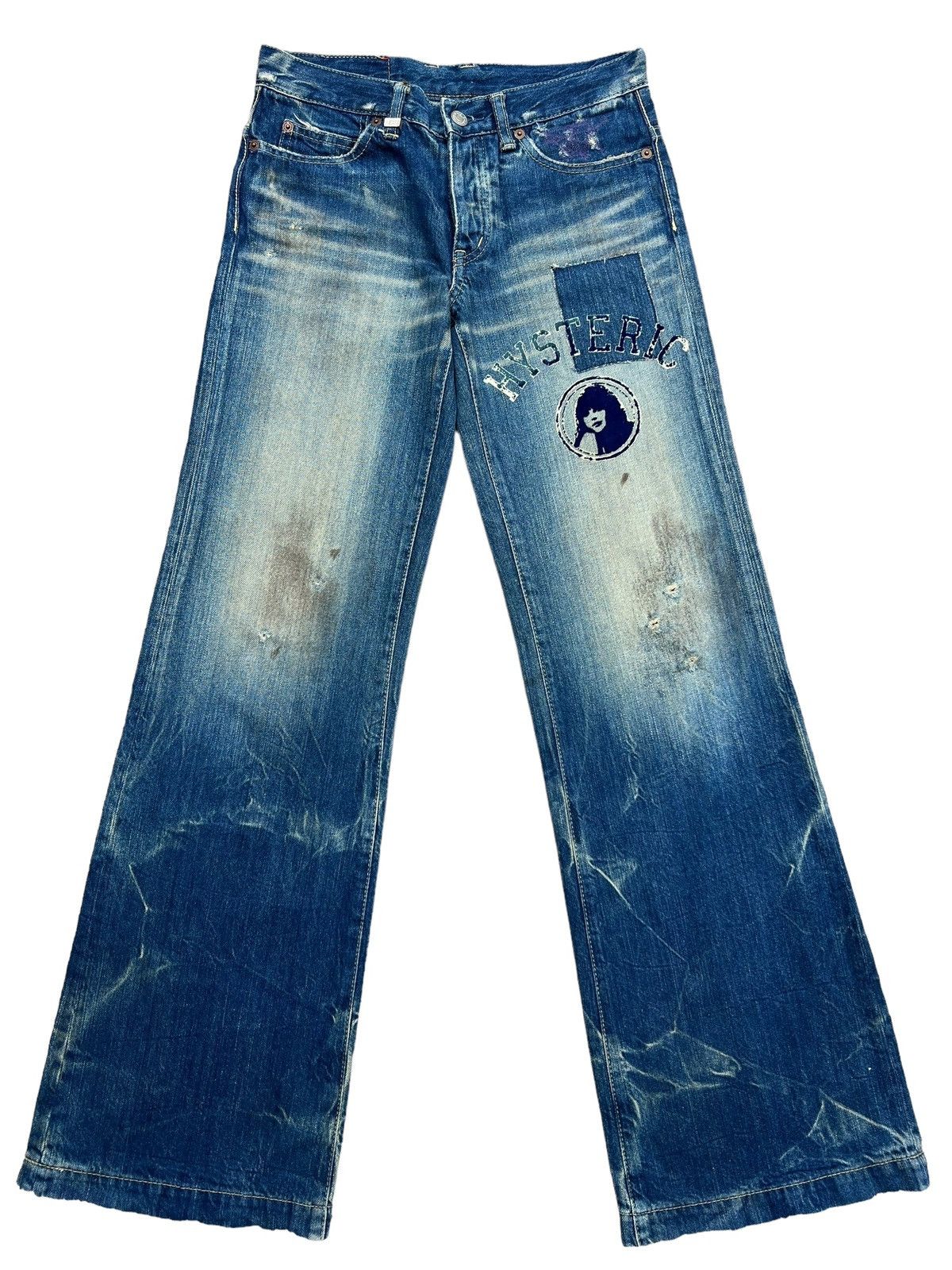 Hysteric Glamour Distressed Lowrise Flare Denim Jeans 29x32 - 2