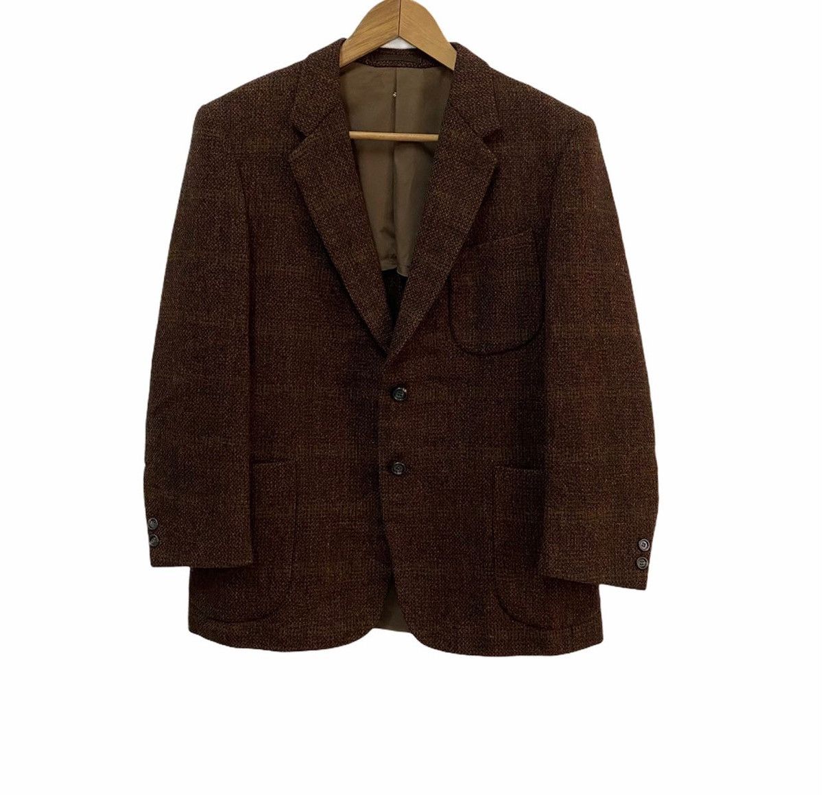 Vintage Folkland Tweed Harris Tweed Style Wool Blazer Jacket - 4