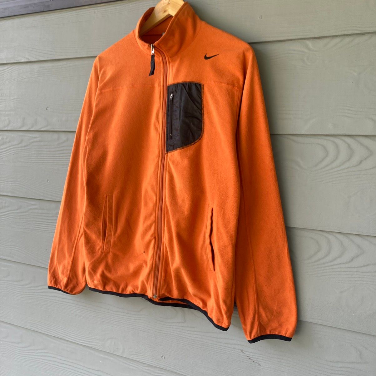 Vintage Nike Fit Therma Orange Blank Fleece Sweater - 3