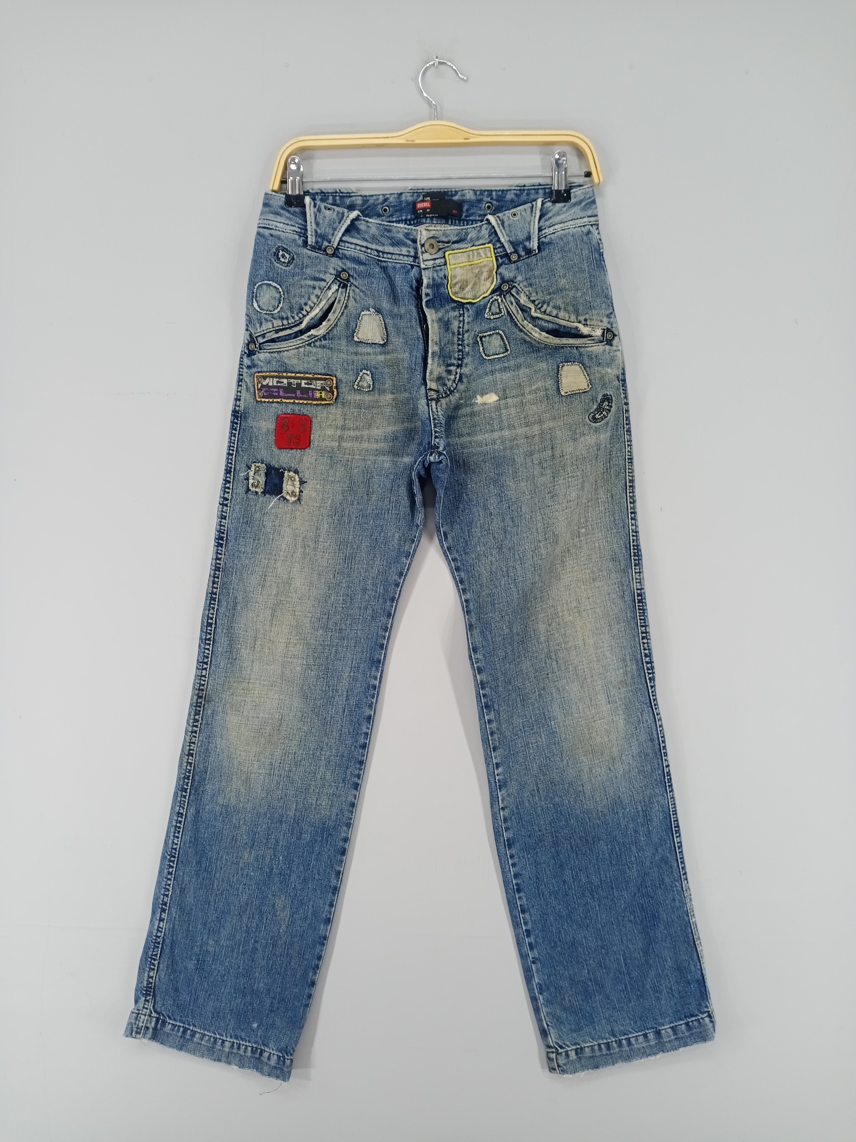💥RARE💥Diesel Medium Wash Patches Distressed Jeans - 1