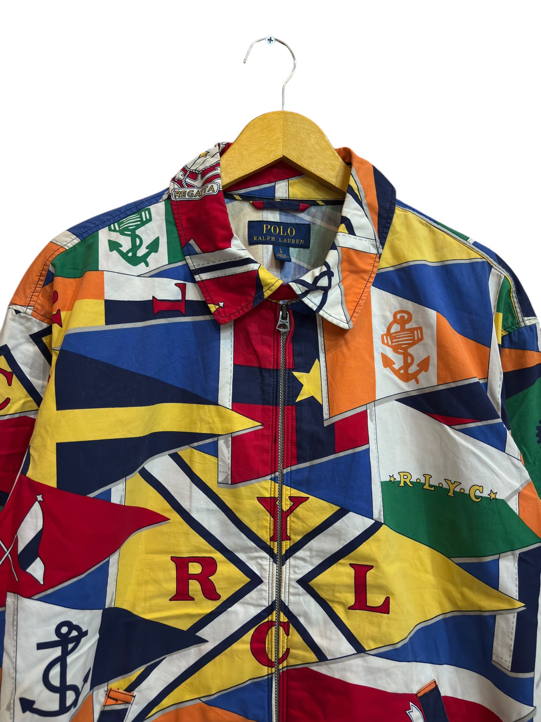 Polo Ralph Lauren Medium Bayport Jacket Burgee Regatta Flags RRL Yacht Sailing - 3