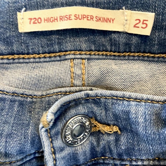 Levi's 720 High Rise Skinny Jeans Ontario Lattitude Pinstripe Sculpt 25" x 30" - 5