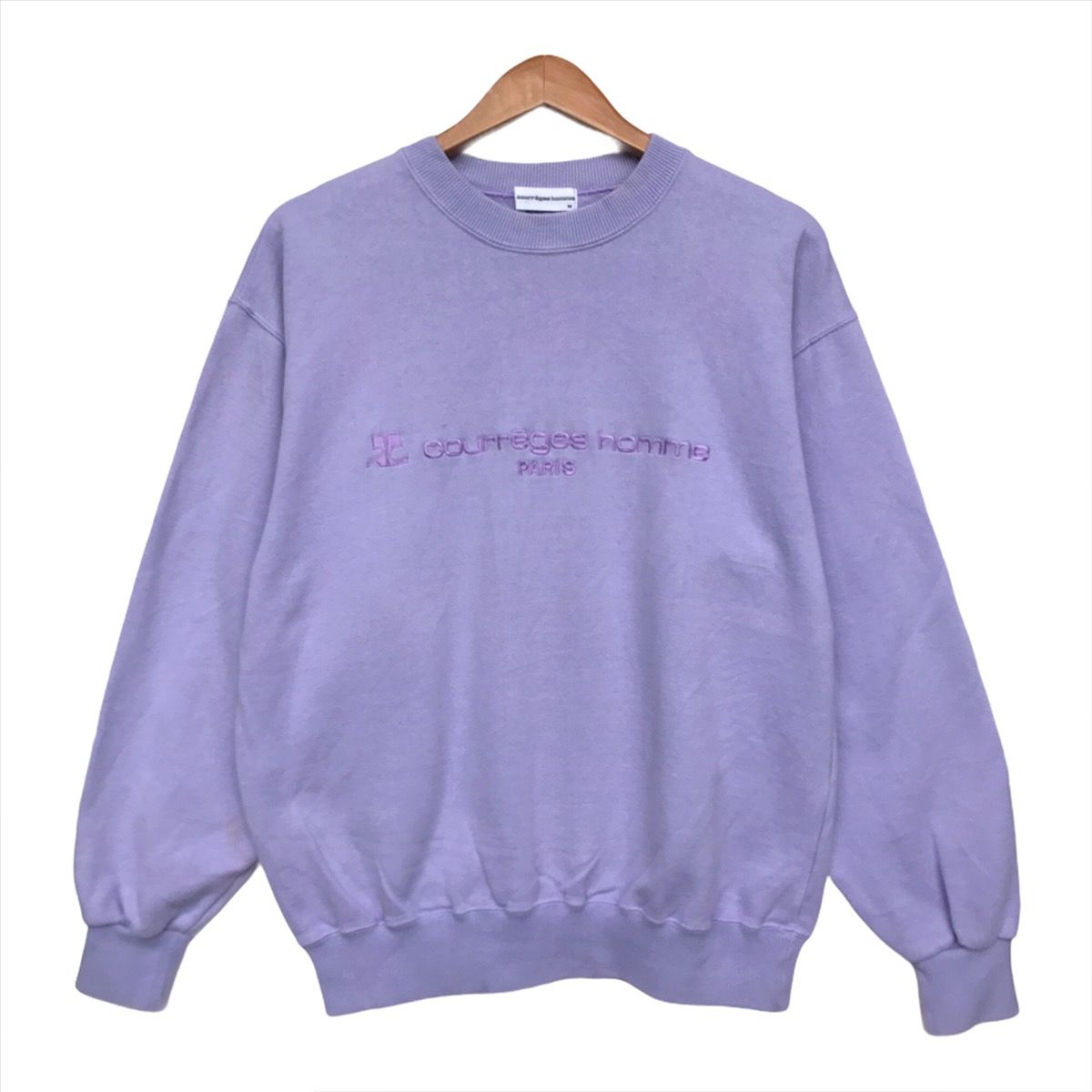Japanese Brand - Courreages Spellout Embroidered Lilac Sweatshirt - 1