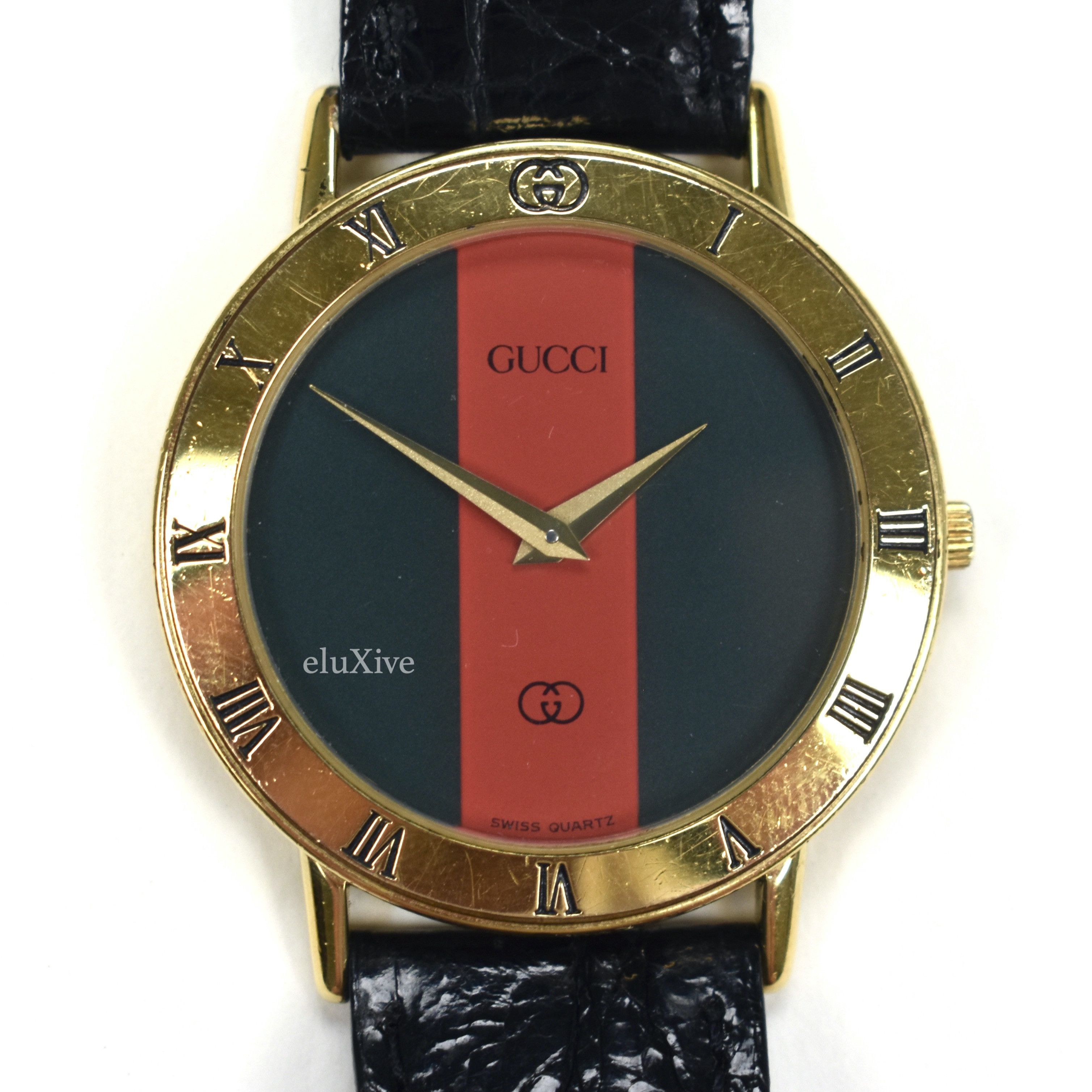 Gucci 3000M Gold Web Dial Watch - 8