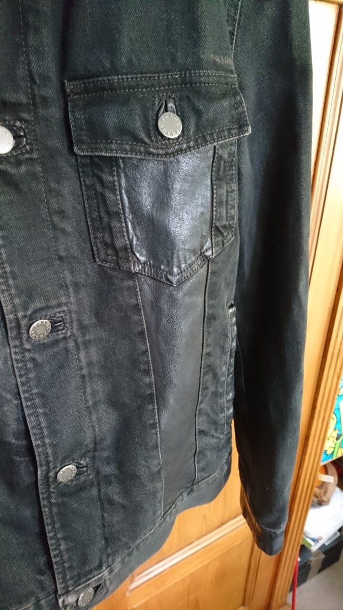 RARE Black Label Teddy Sherpa Denim Leather Detail Jacket - 4