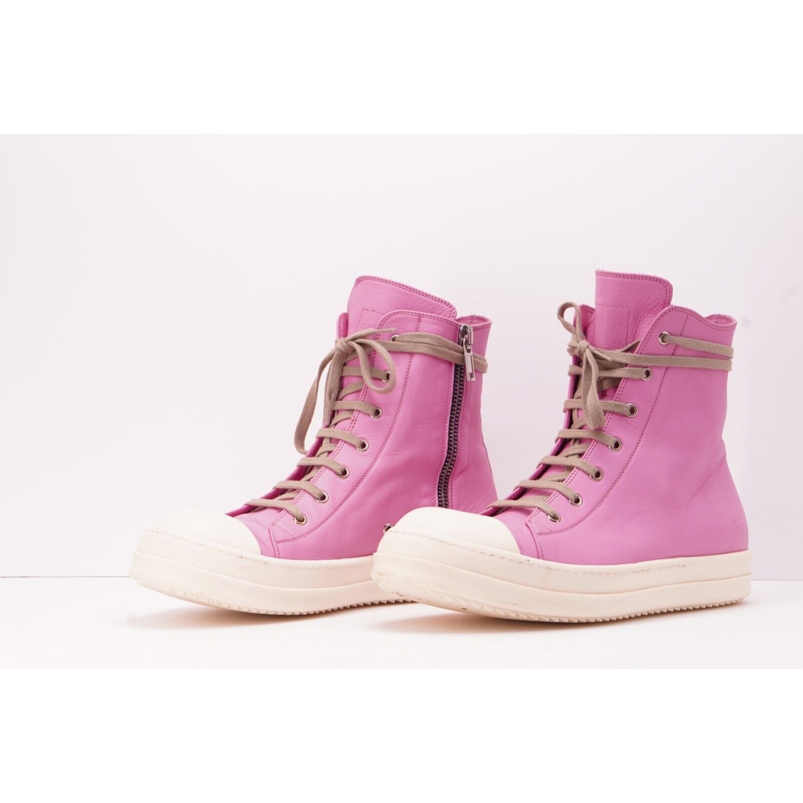 Ramones Pink High Top Sneaker Pink SS21 Side Zipper - 5