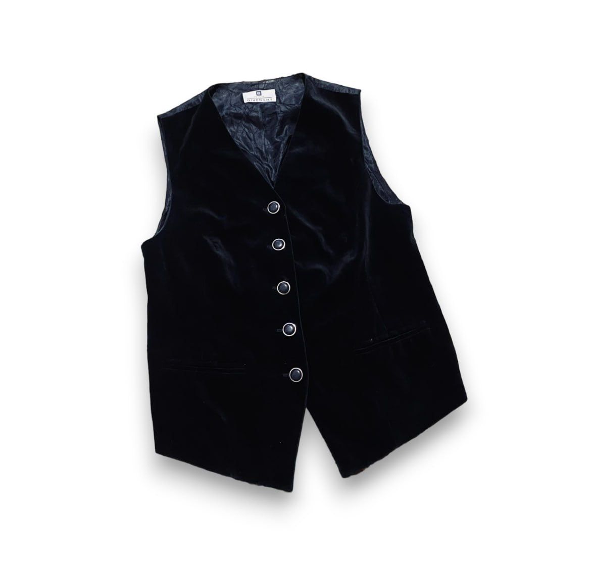 Givenchy En Plus Paris Vintage Vest Viscous Velvet Size 44 - 2