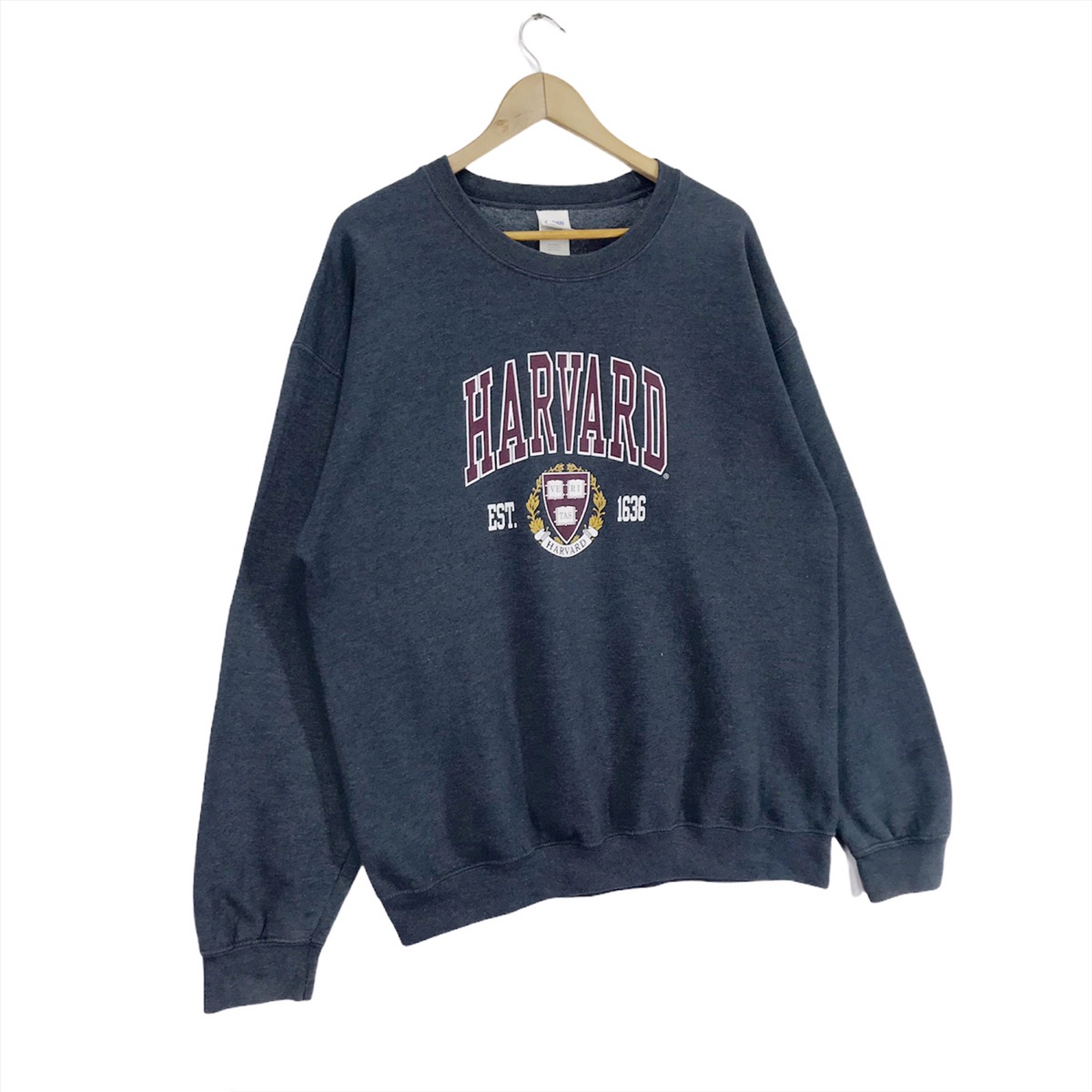 American College - Vintage University Harvard Sweatshirt Big Logo Crewneck - 3