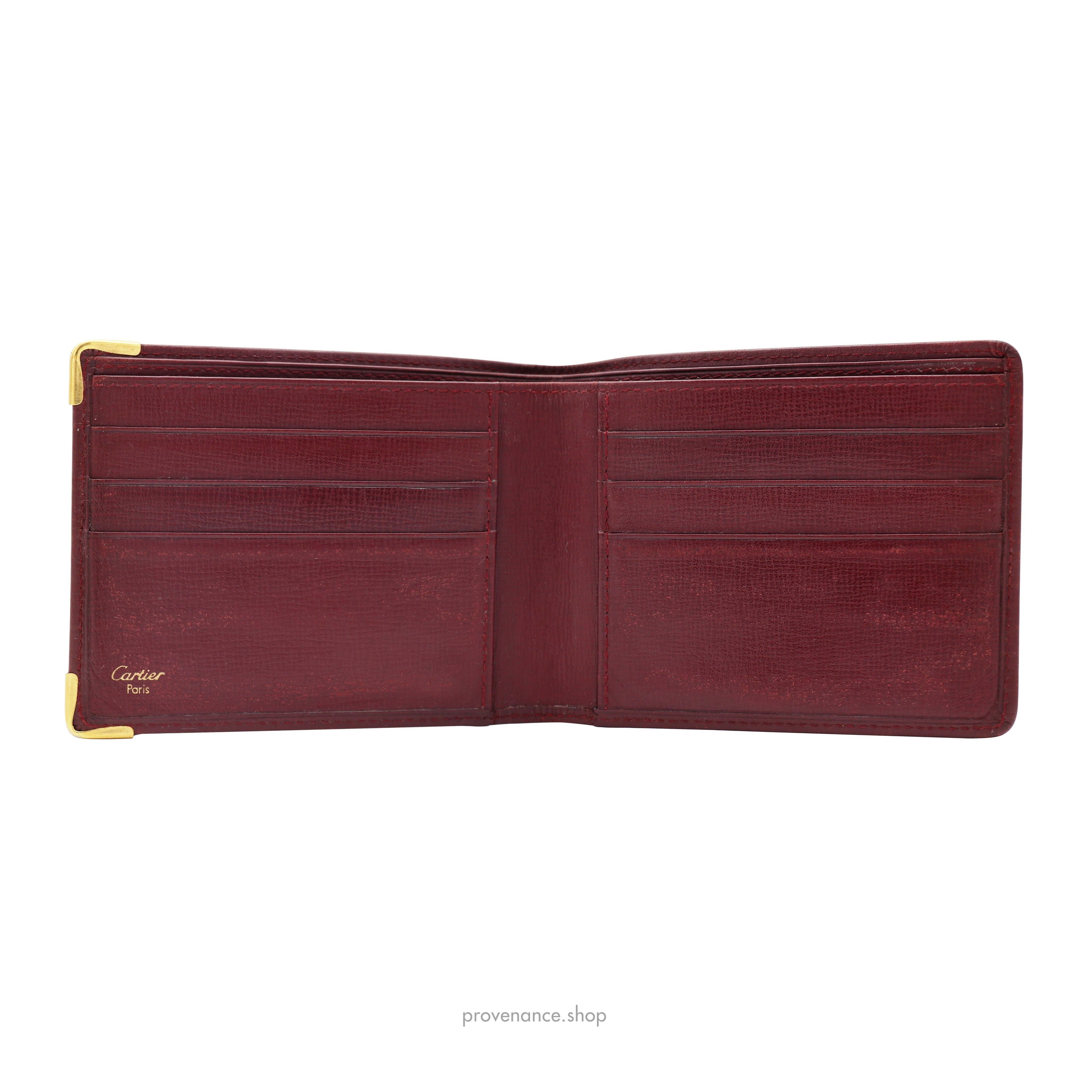 6CC Bifold Wallet - Burgundy Calfskin Leather - 5