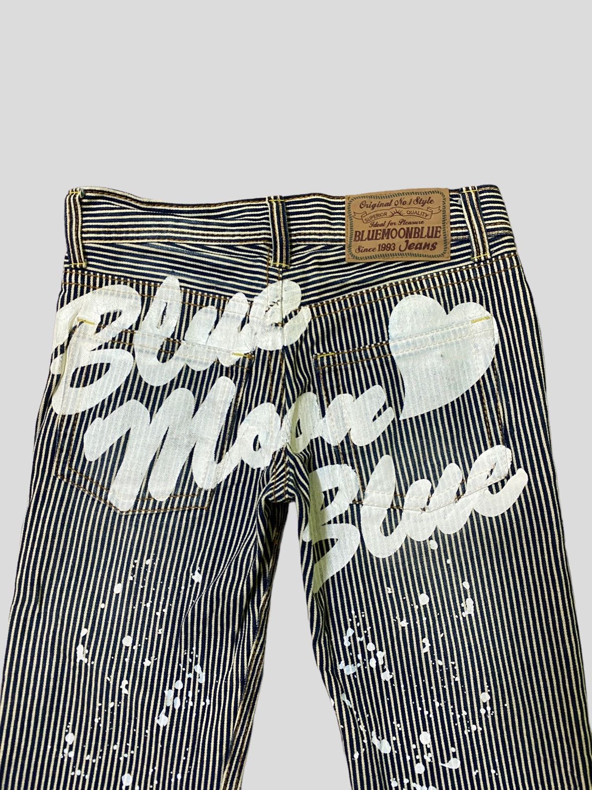 Vintage BLUE MOON BLUE Printed Paint Splash Low Rise Denim - 13