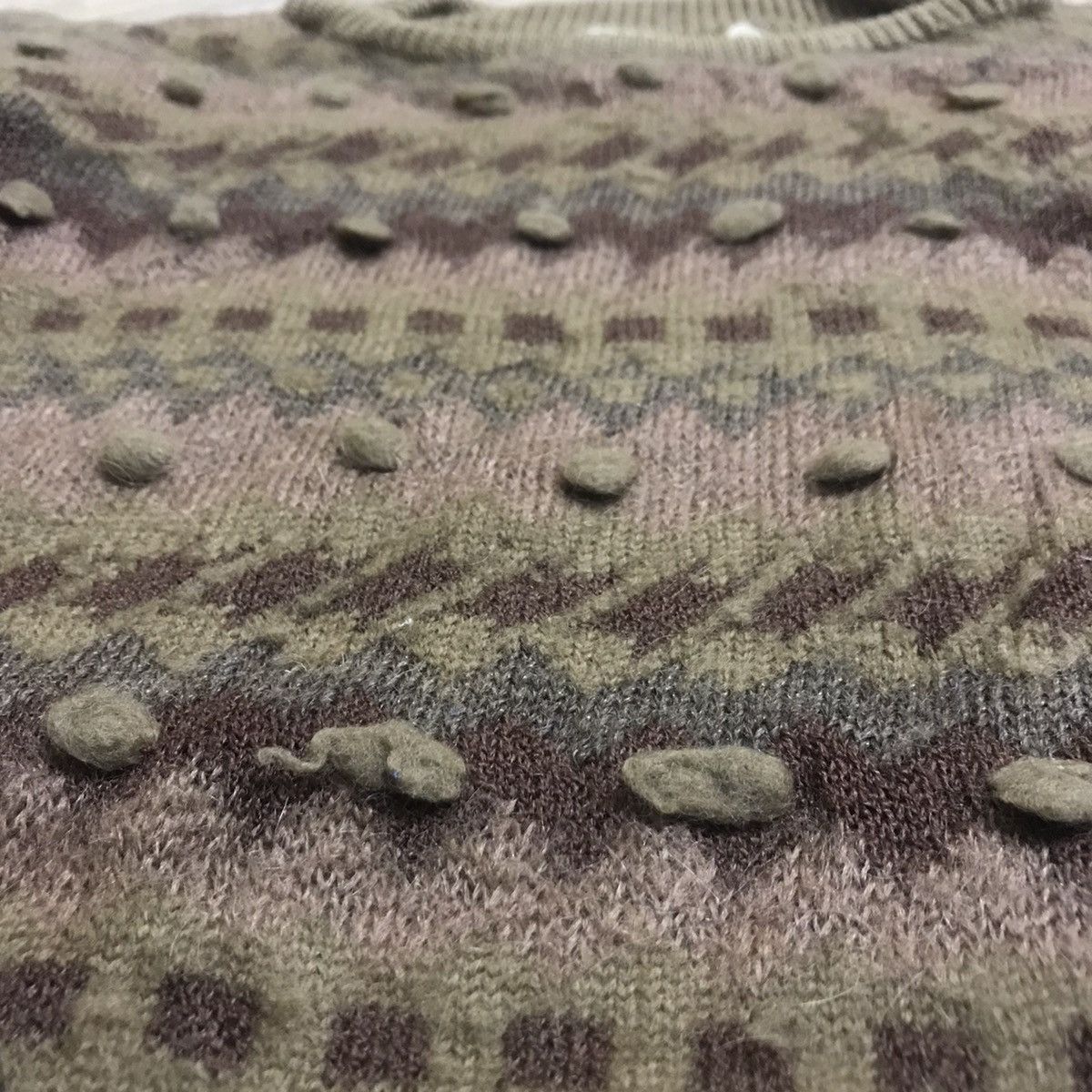 Vintage 80s issey miyake wool knitted crewneck sweater japan - 11