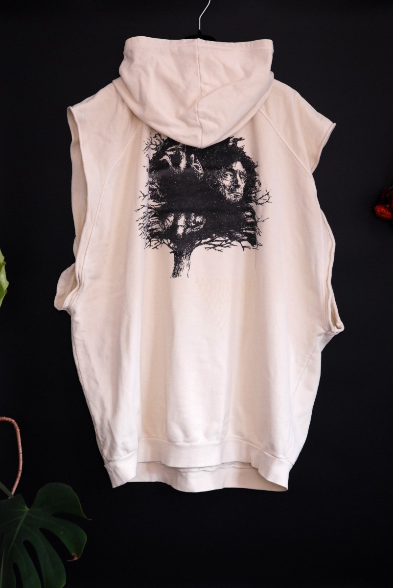 SS04 Siddhartha Print, Sleeveless Oversized Hoodie - 2