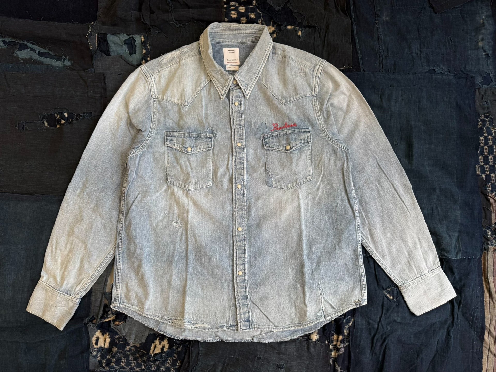 VISVIM 24AW SOCIAL SCULPTURE SHIRT CRASH embroidery destruction shirt - 2