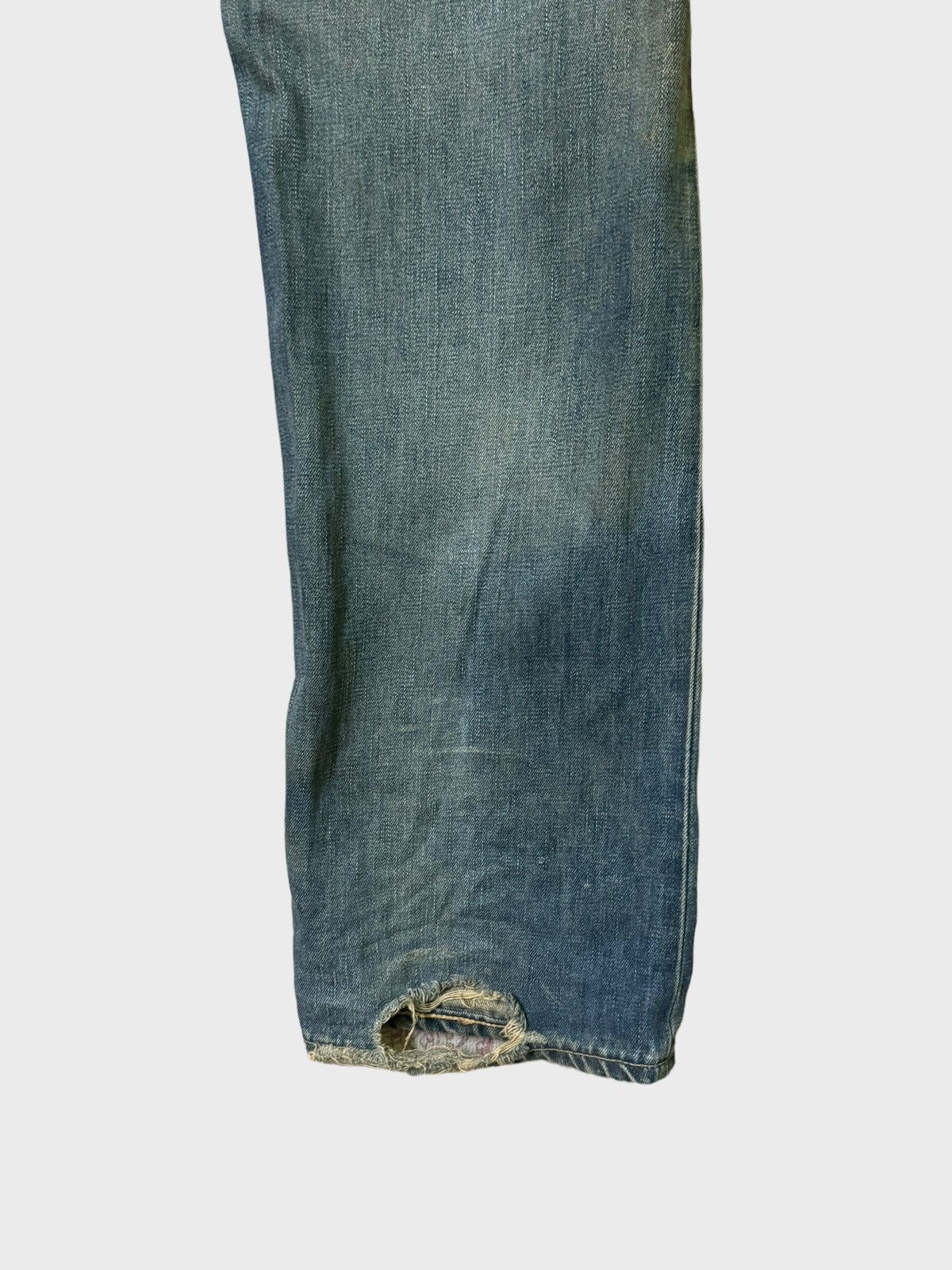 Vintage Edwin 505 Mud Wash Distressed Selvedge Jeans - 14