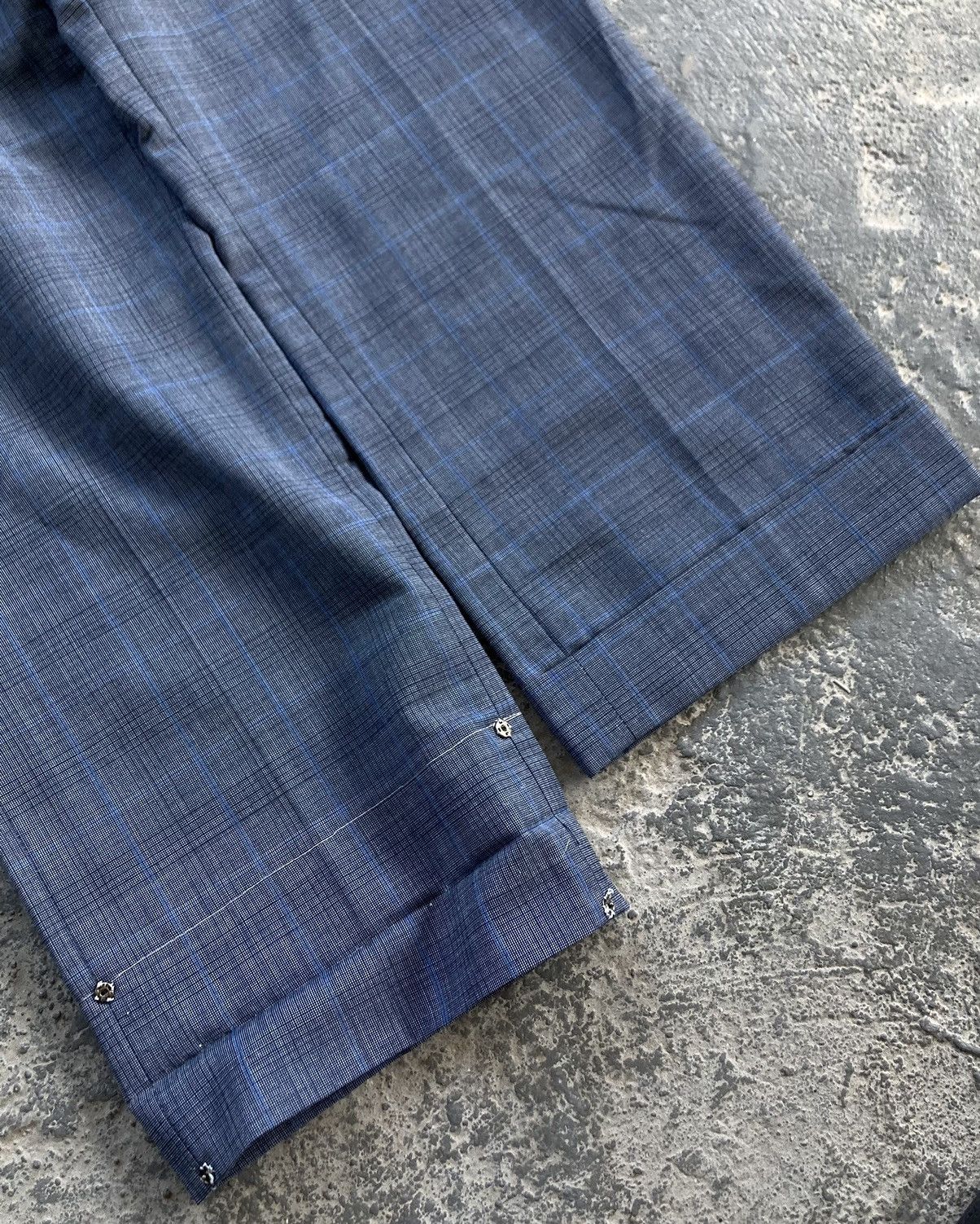 Vintage Japanese Glen plaid pattern Slacks Baggy - 5