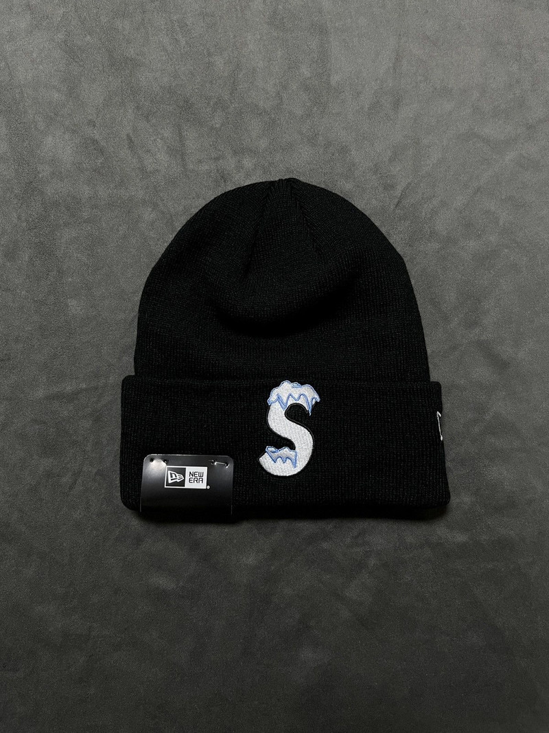 Rare Supreme New Era 'S' Logo 20FW Beanie Black OS - 1