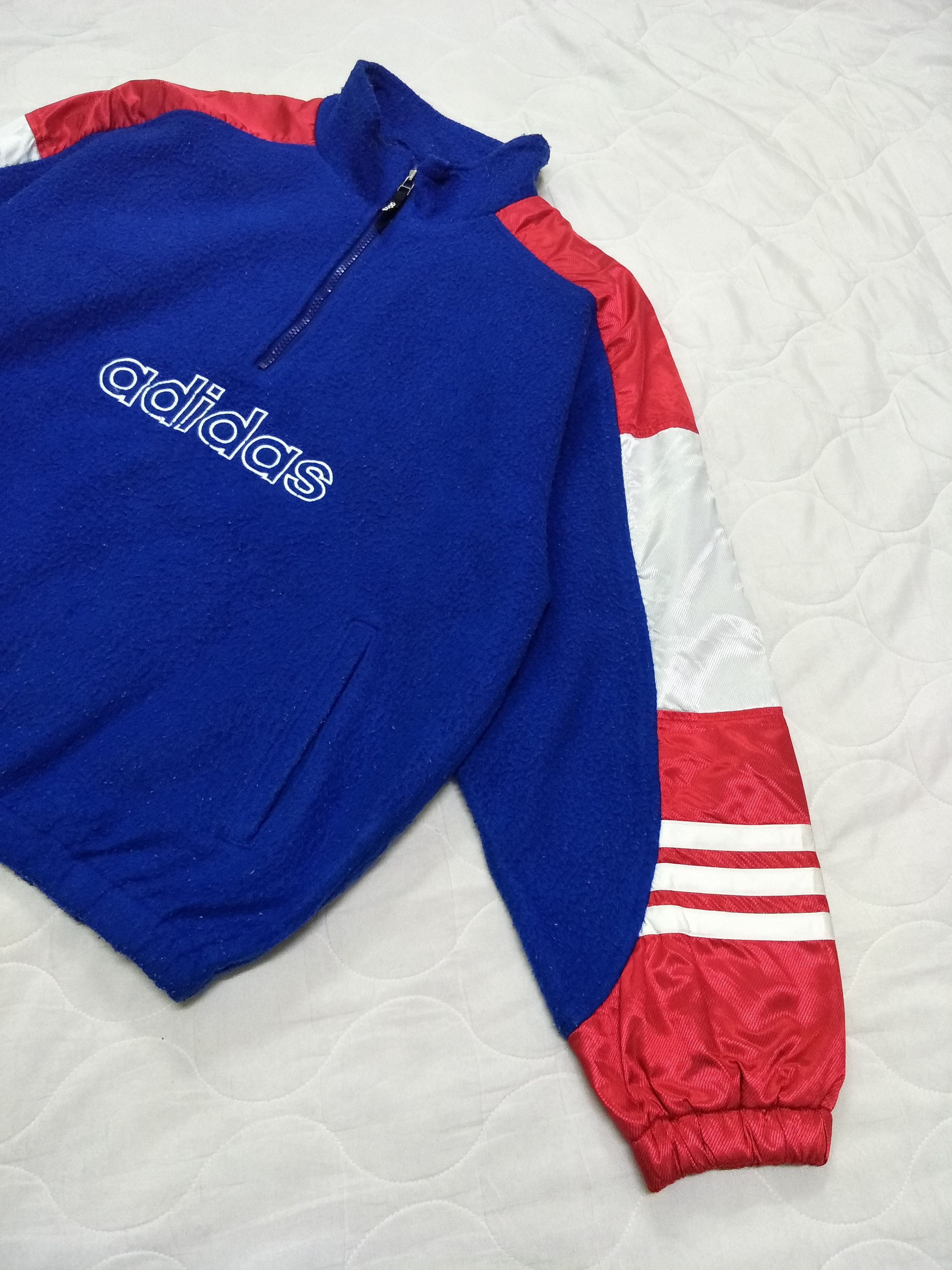 Vintage Adidas Fleece Jumper Colour Block - 4