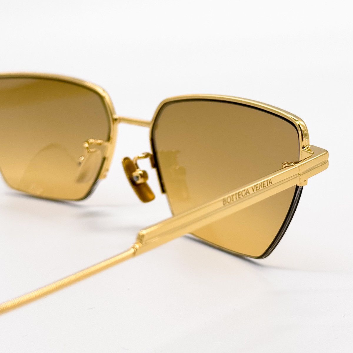 NEW BOTTEGA VENETA BV1107S 002 CAT EYE GOLD WOMEN SUNGLASSES - 7