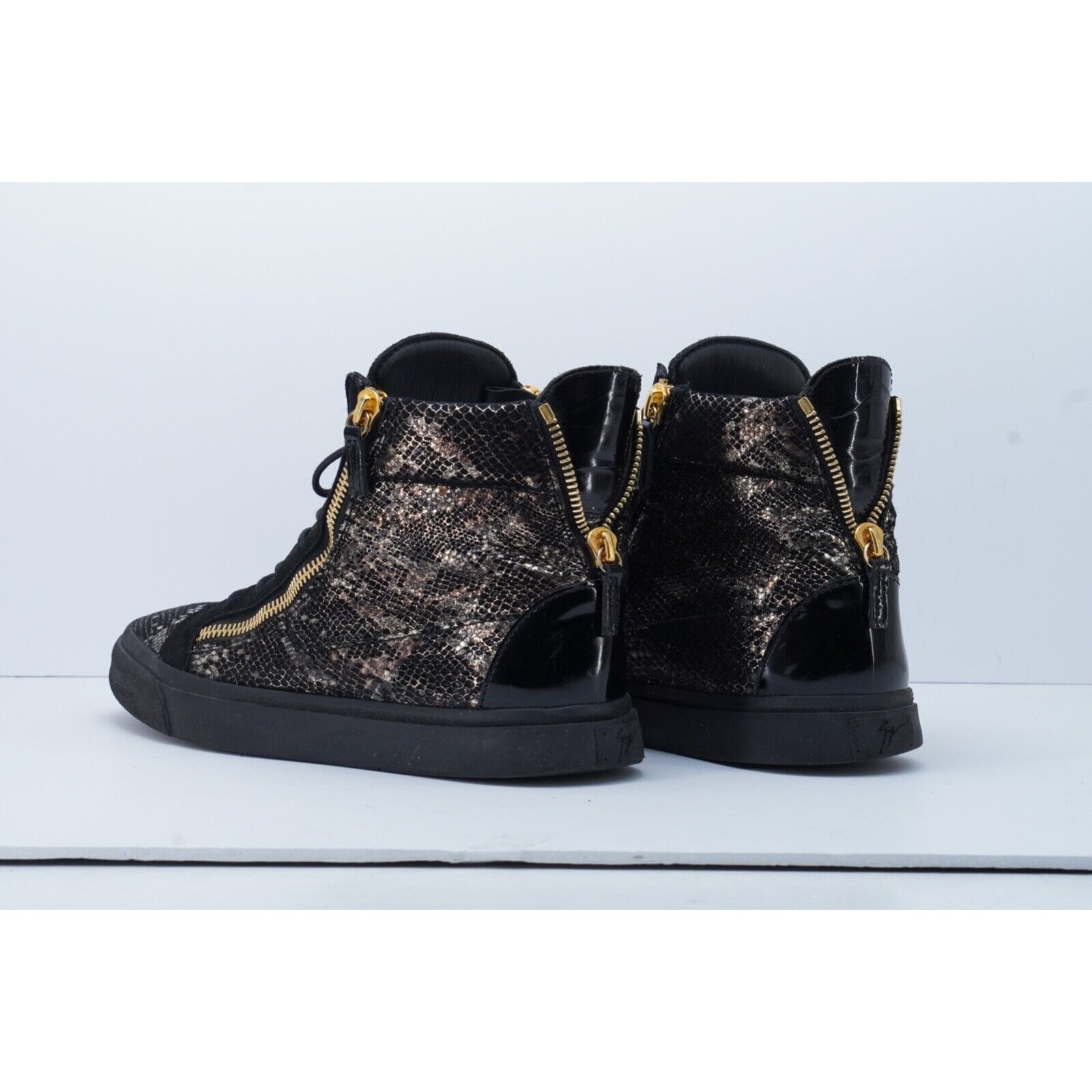 Giuseppe Zanotti Sneaker Boot Black Gold Snakeskin Double Zi - 8