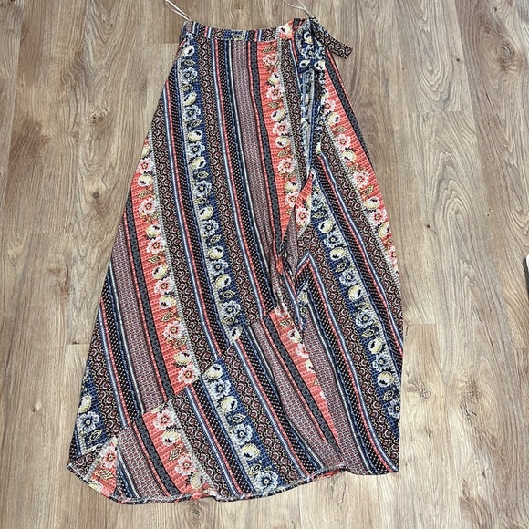 whoami Printed Asymmetrical Maxi Wrap Skirt (AUS Brand) - 6