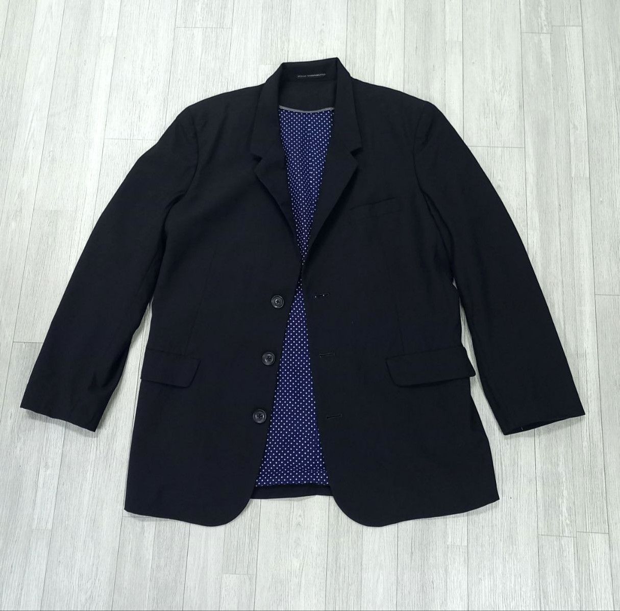 Vtg YOHJI YAMAMOTO Single Breasted 3 Buttons Blazer Jacket - 4