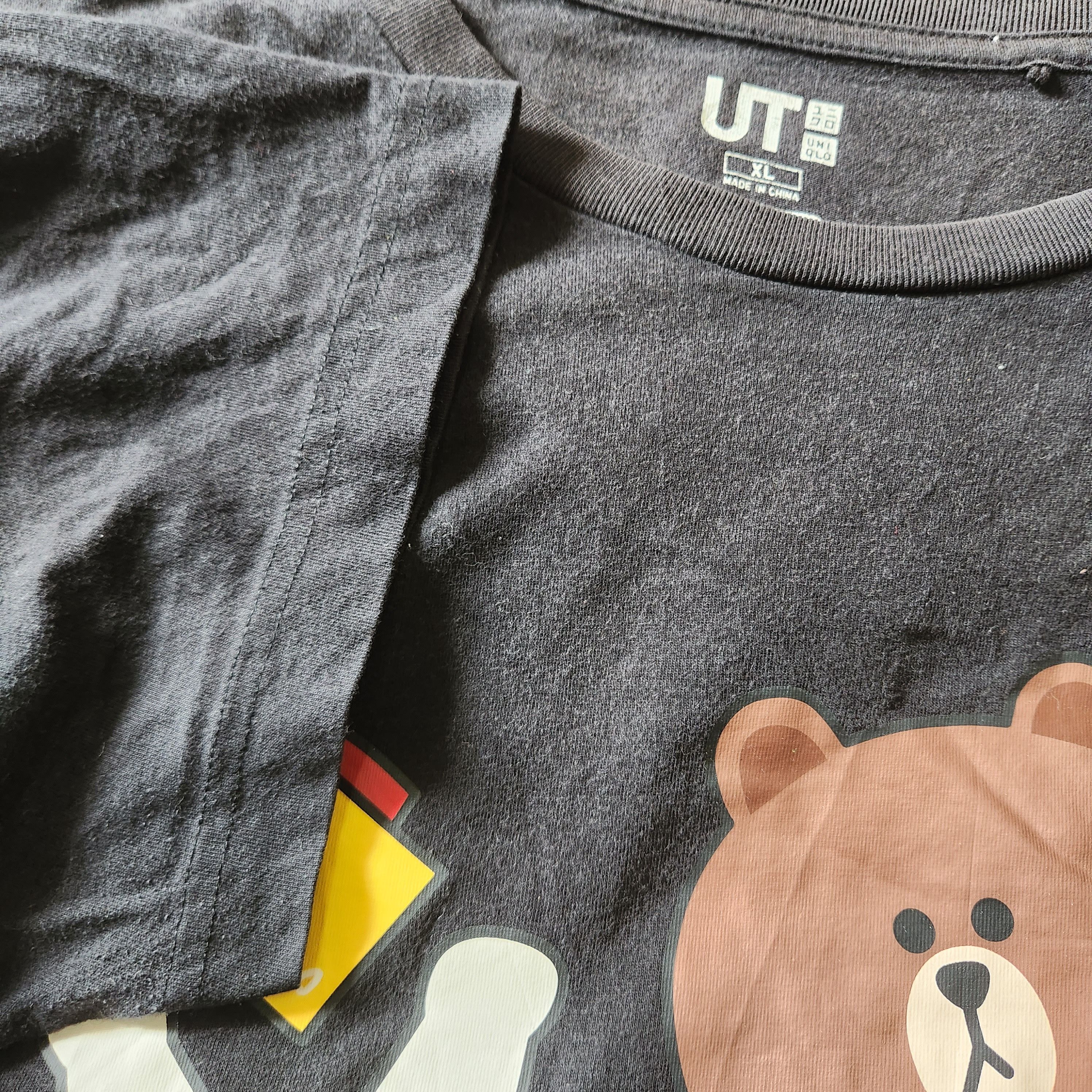 Uniqlo X Line Friends Mascots Black Tees - 4