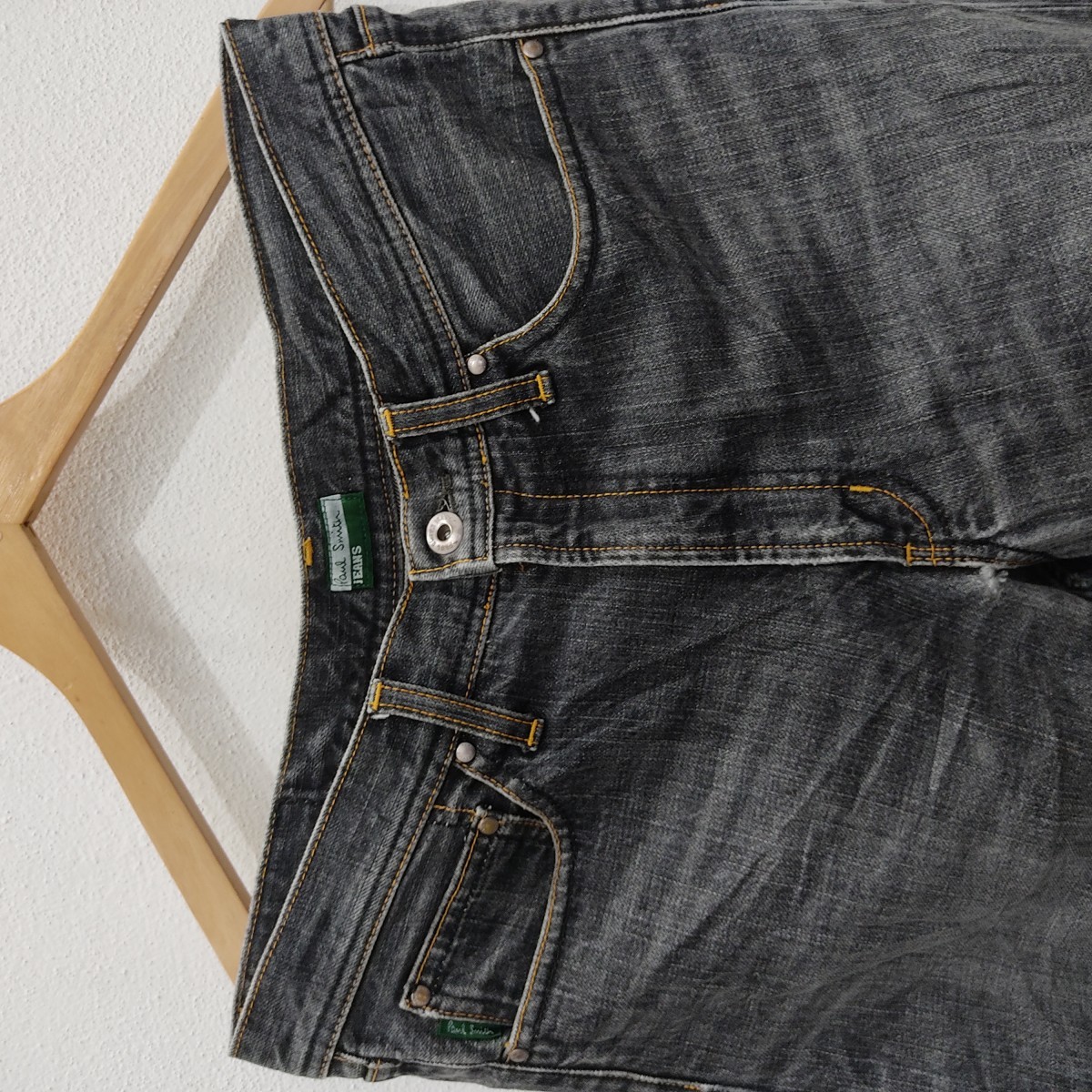 Distressed Denim - Designer Straight Cut Black Patch Denim Jeans - 3