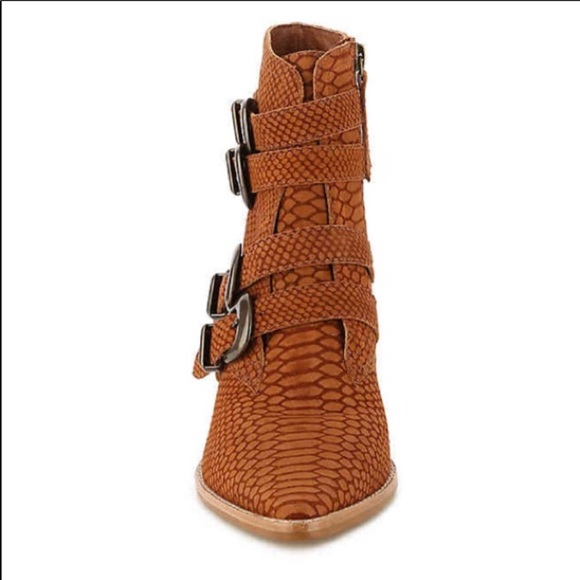 Matisse Harvey Snake Embossed Buckle Boot in Tan - 12