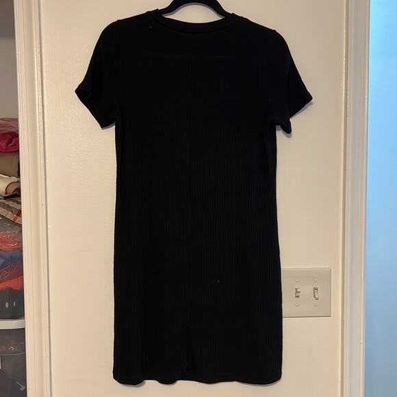 Charlotte Russe Black Ribbed Short Sleeve Dress - 3