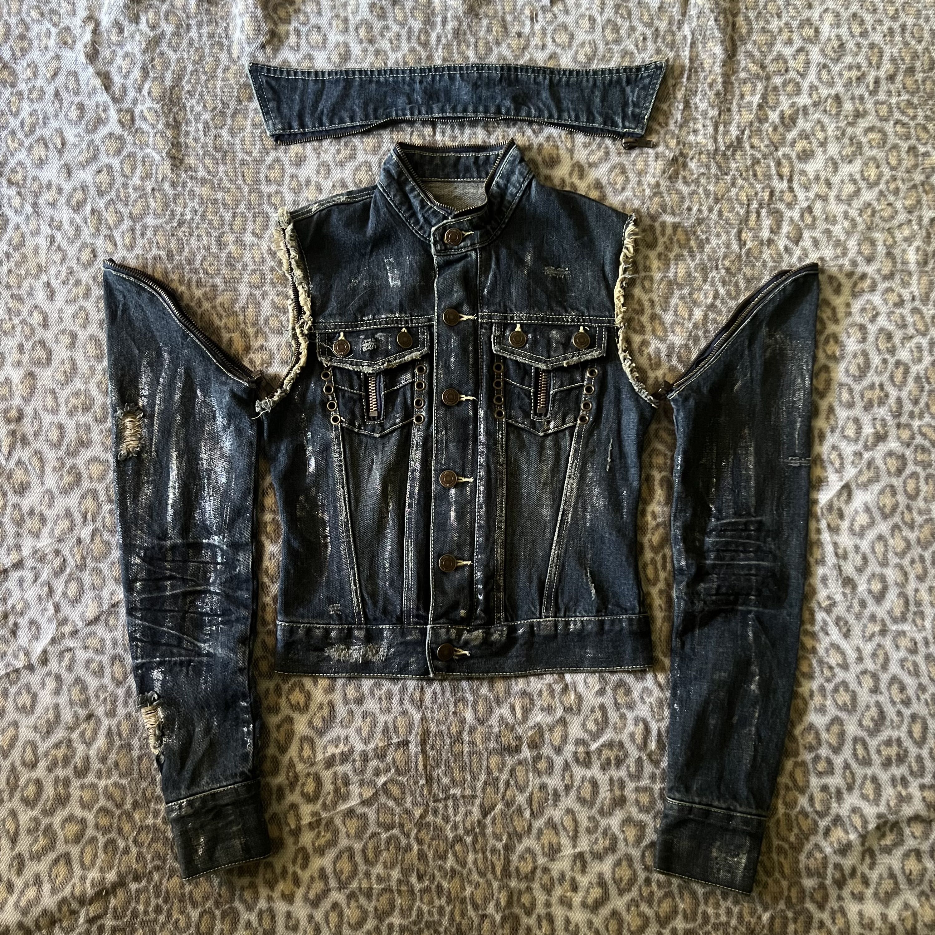 JSG Tokyo Silver Waxed Denim Jacket - 9