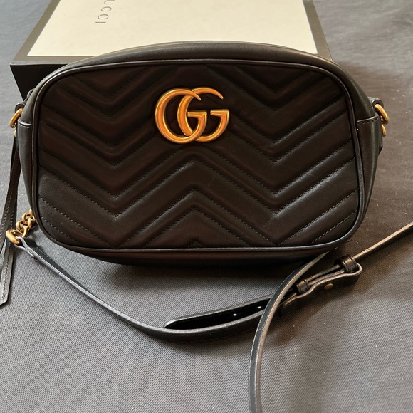 Gucci Marmont Small Crossbody Bag Black Leather - 16