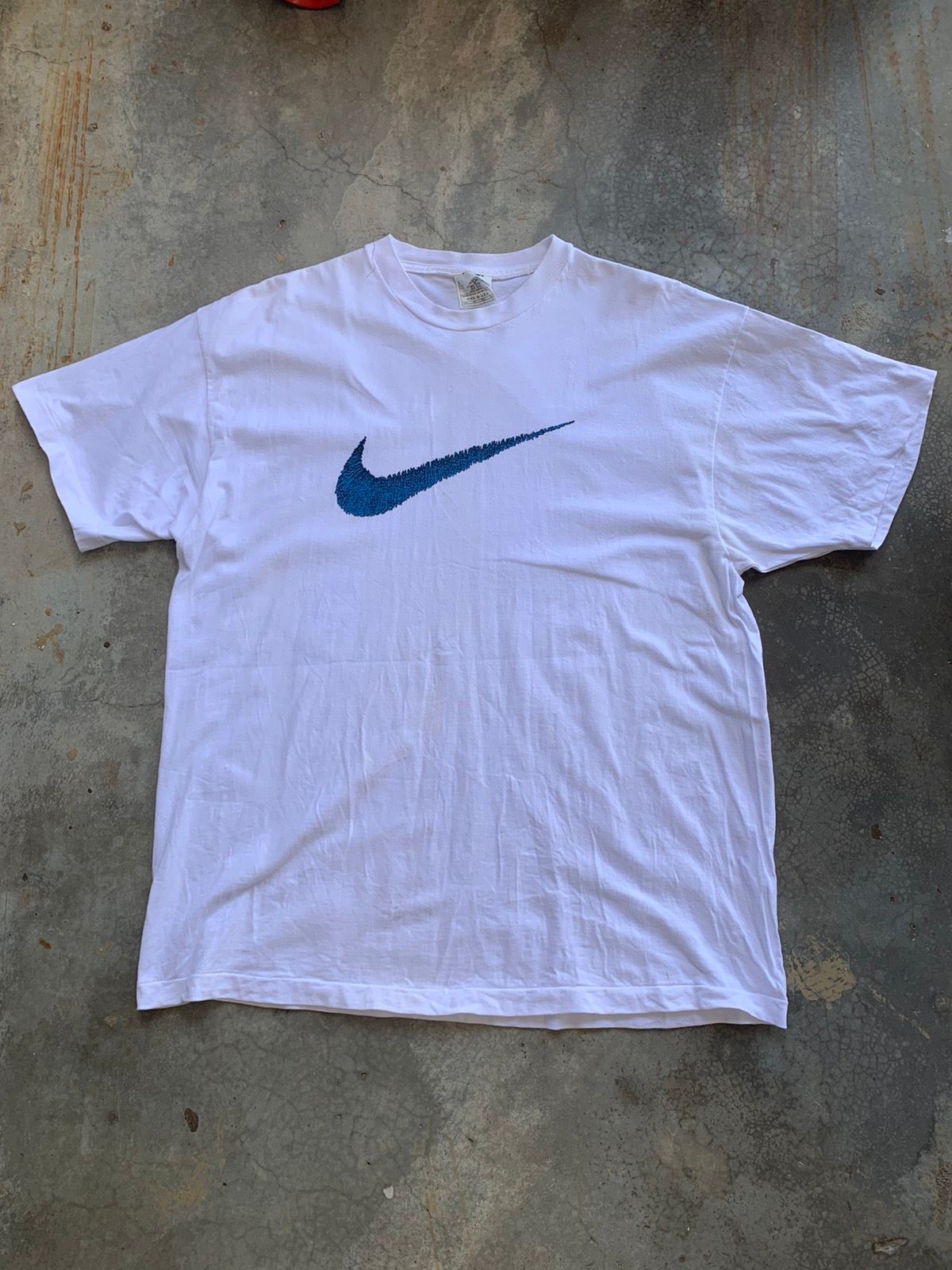 Vintage 90s Made In Usa Nike Swoosh Single Stich Tshirt - 1