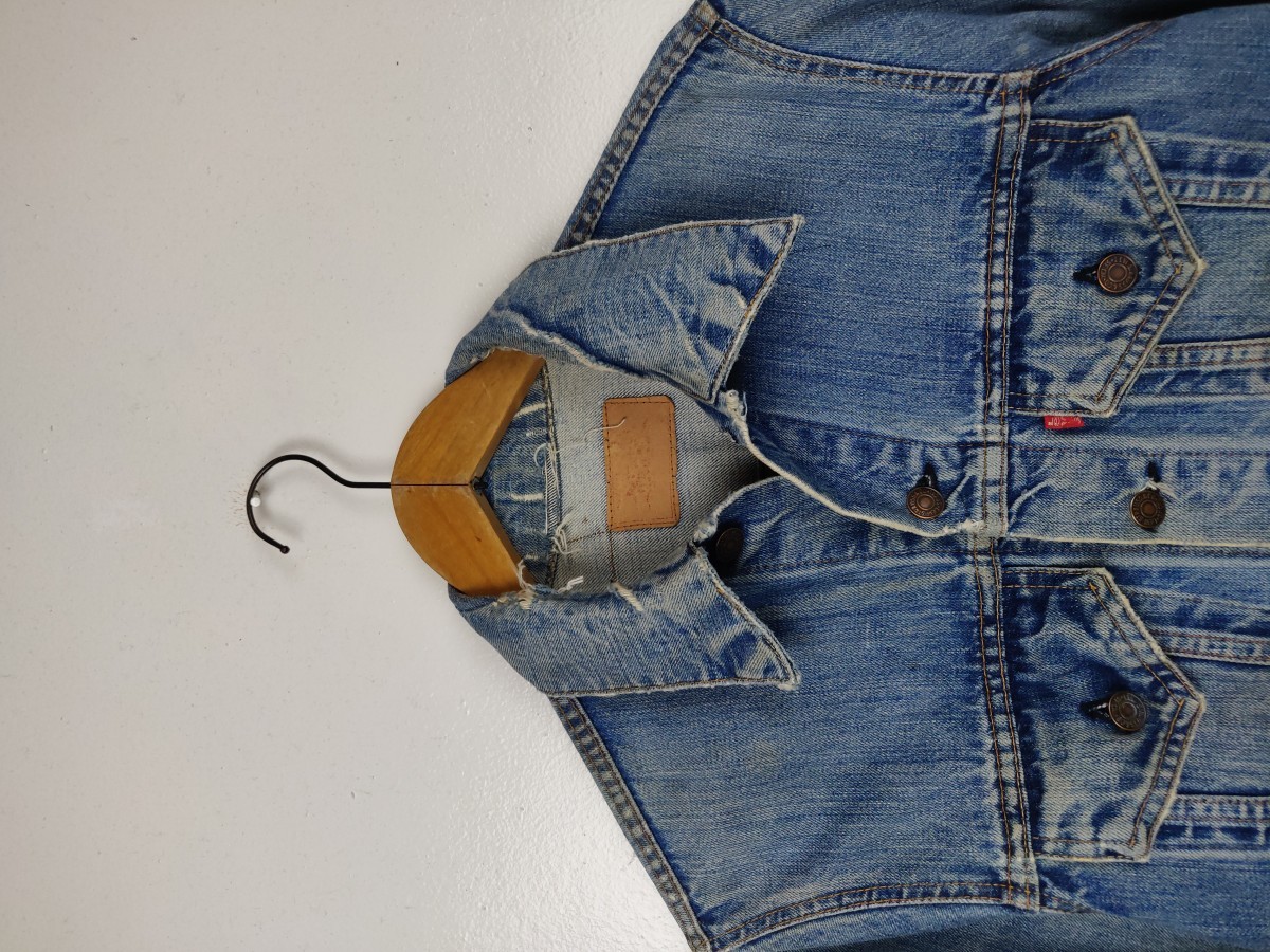 Distressed Trucker Denim Jeans Jacket - 2