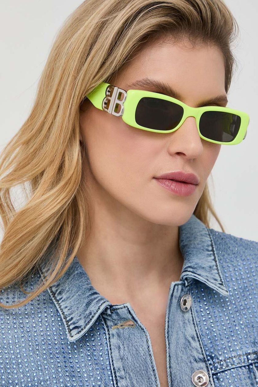 NEW BALENCIAGA BB0096S 008 SQUARE YELLOW UNISEX SUNGLASSES - 6