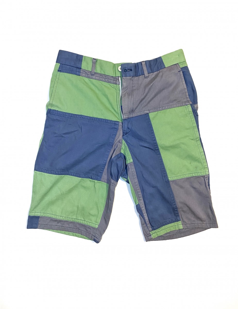 Comme des garçons shorts multicolor green patchwork shorts - 1
