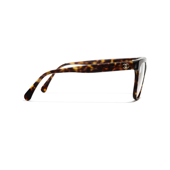 Chanel CH3392 Dark Tortoise Square Eyeglasses Glasses Frames Italy Gold Logo. - 3