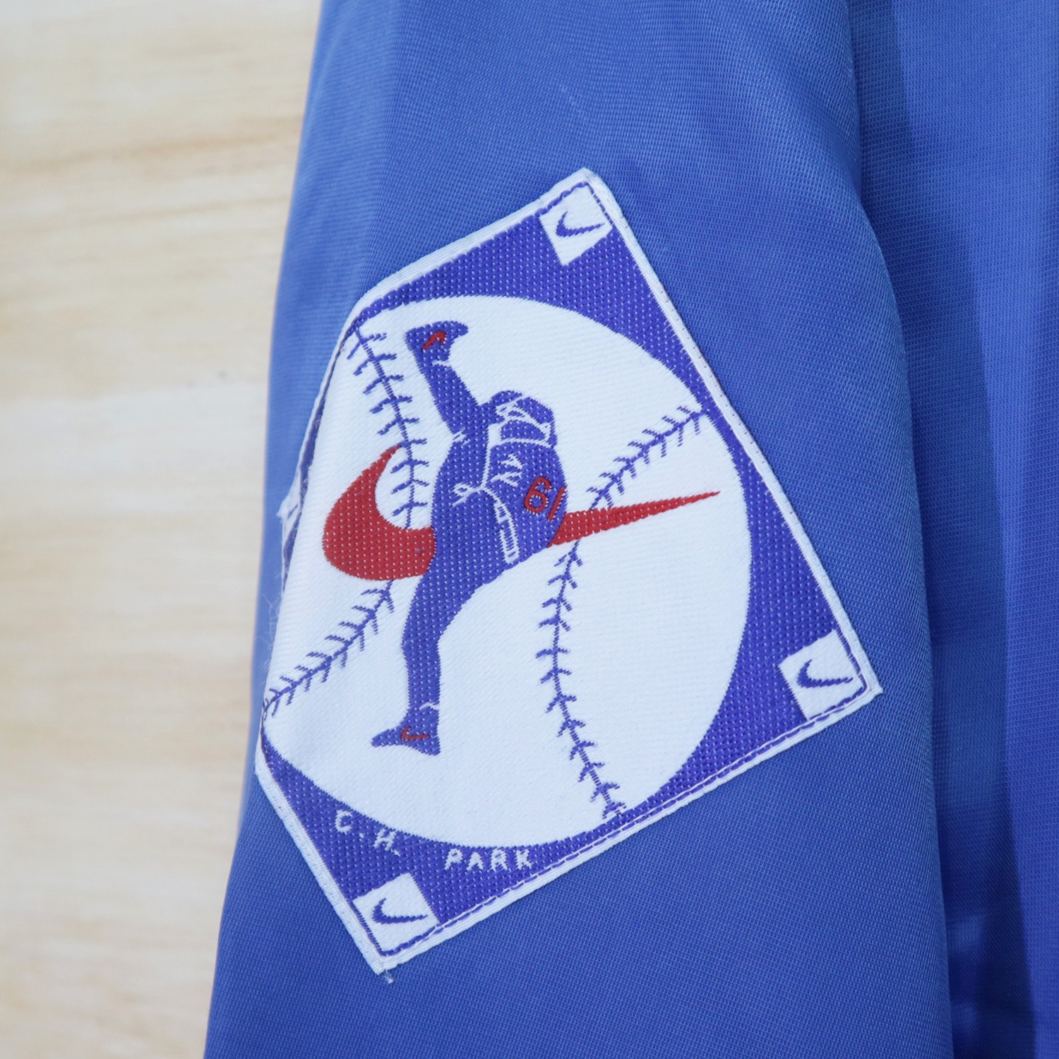 RARE!!!! Vintage 90s NIKE Baseball Big Logo Embroidered Bomber Varsity Jacket - 4