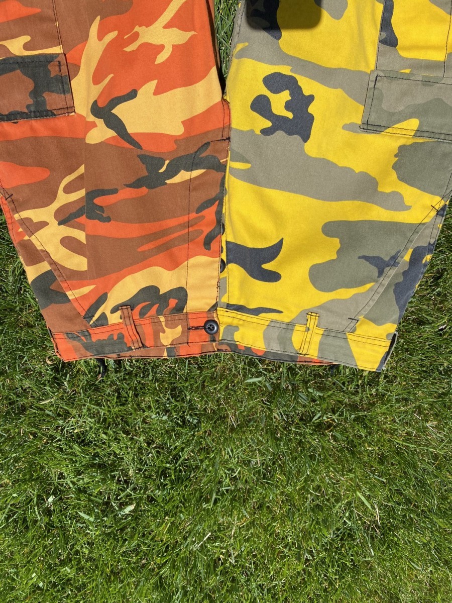 Military - Yellow/Orange Adjustable Split Camo Tactical Pants - 4