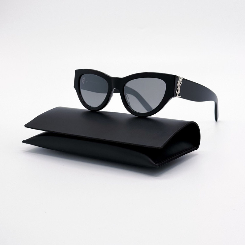 New Saint Laurent Black Silver Cat Eye Sunglasses SL M94 002 - 1