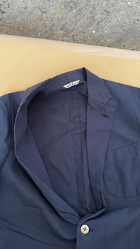 AURALEE aa . 4 . HIGH COUNT FINX CHAMBRAY JACKET . AL5SJK001