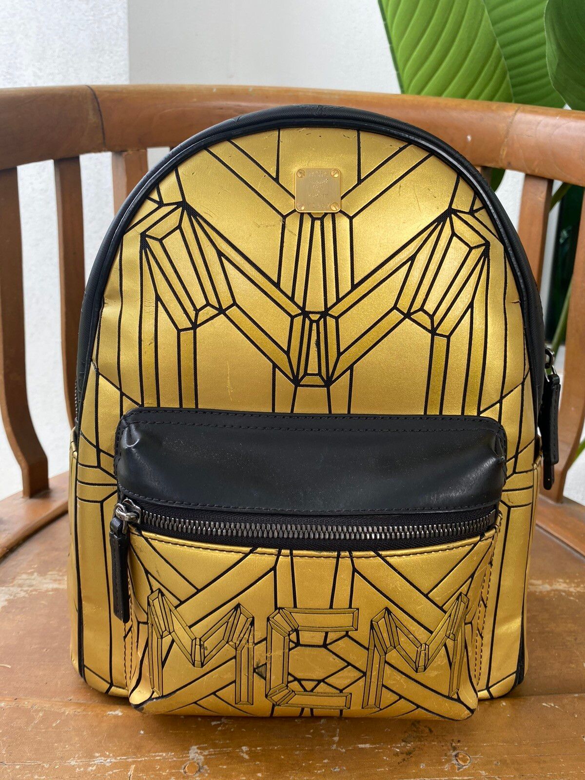MCM Small Gold Backpack SCRATCHES - 24