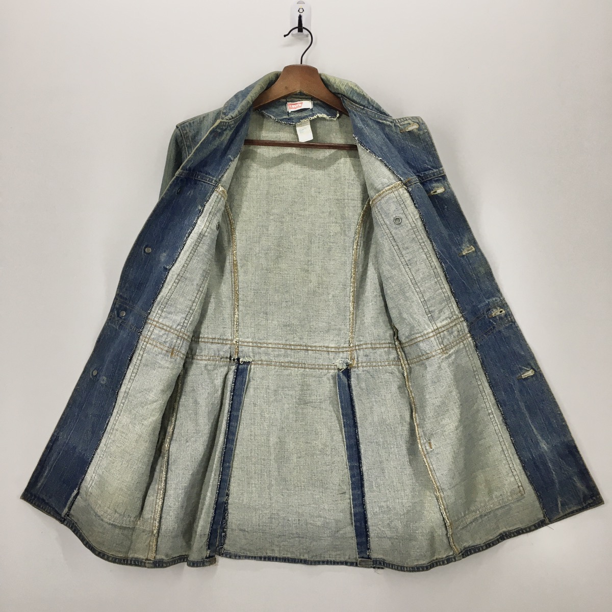 Vintage Levi’s Long Denim Fishtail Jacket - 9