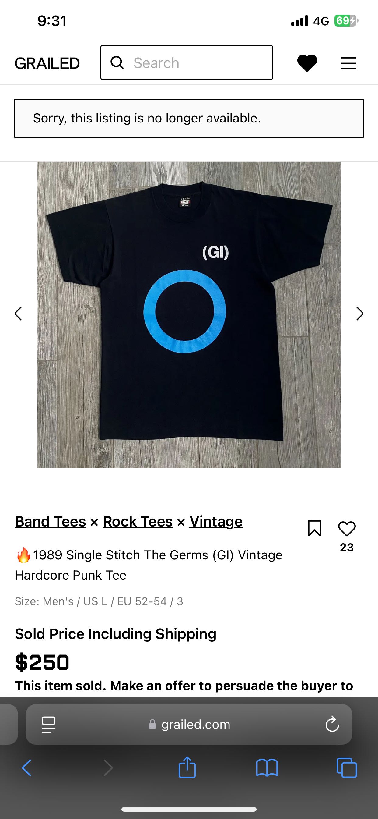 The Germs (GI) Hardcore Punk Vintage Band Shirt - 6