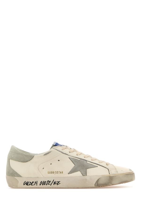 Super-Star Distressed Printed Suede-Trimmed Leather Sneakers - 1