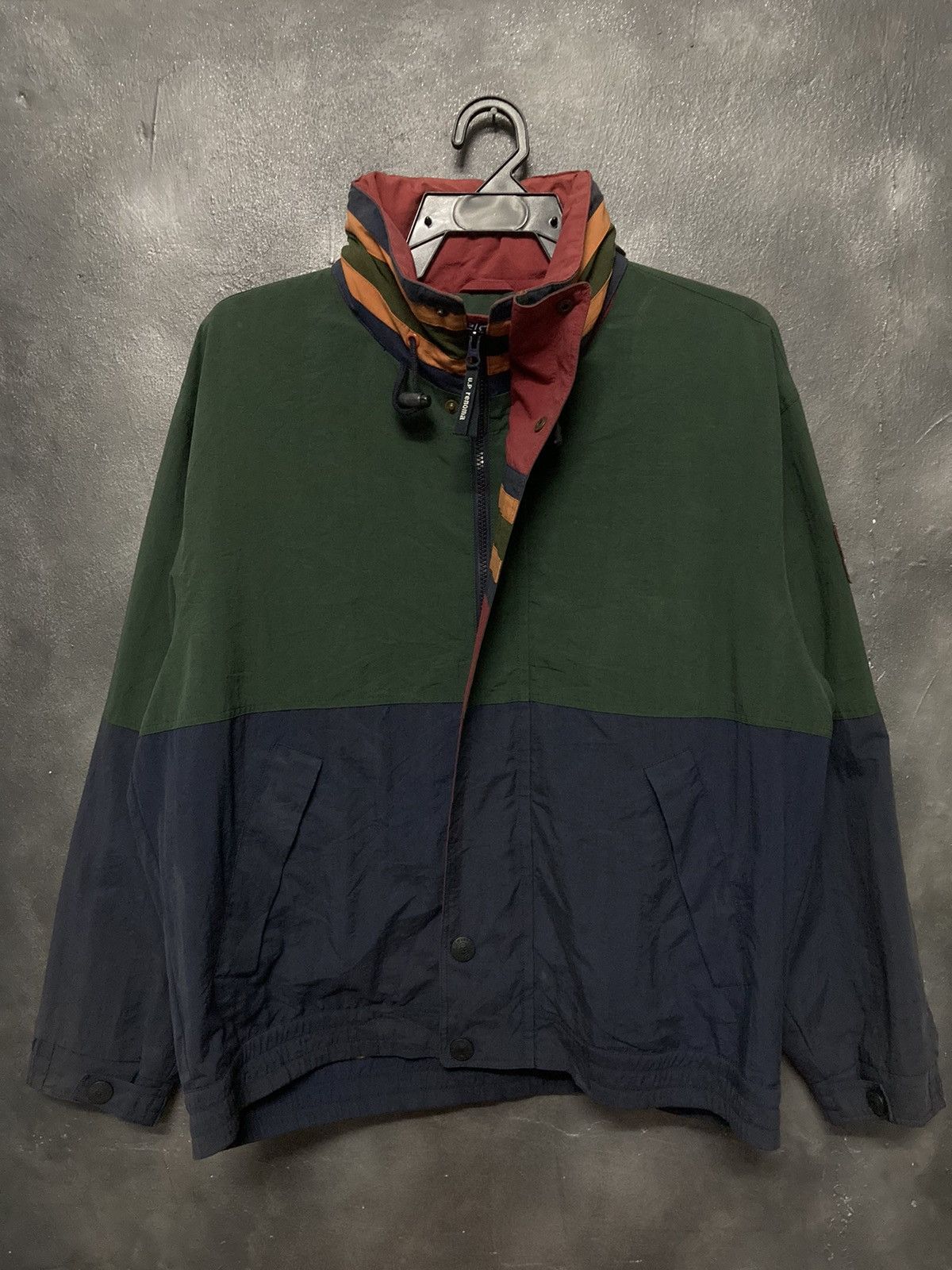 Vintage 90s U.P Renoma Block Color Hooded Jacket - 1