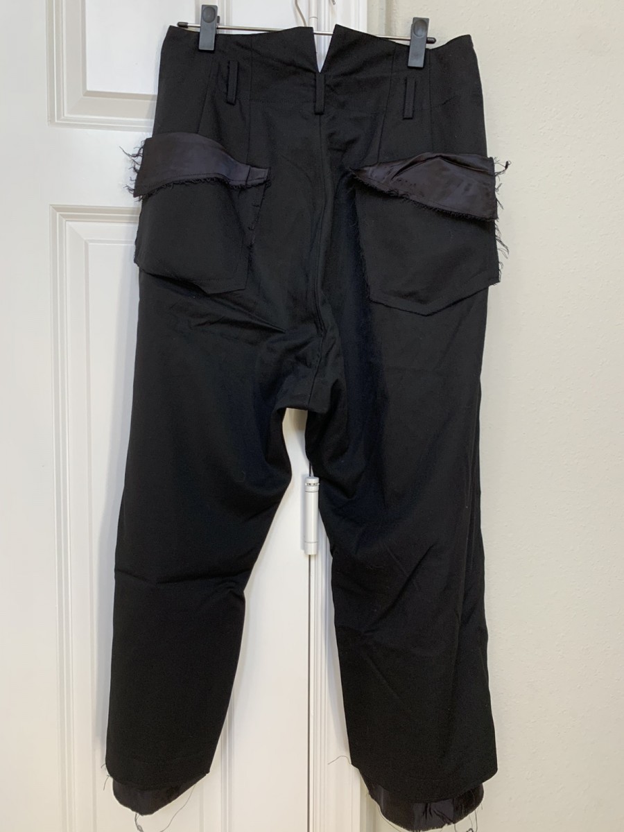 Sulvam - Black wool wide pants L - 2