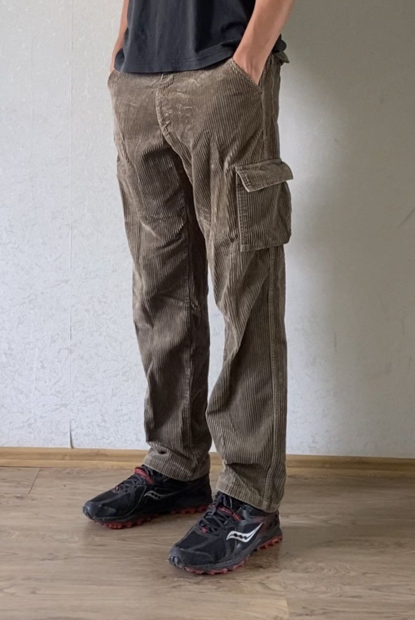 Corduroy Cargo Pants Olive Vintage Y2K Streetwear Men’s XL - 2